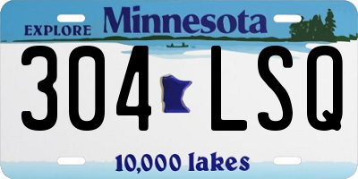 MN license plate 304LSQ
