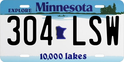 MN license plate 304LSW