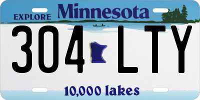 MN license plate 304LTY