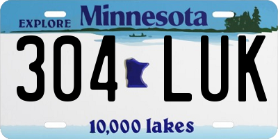 MN license plate 304LUK