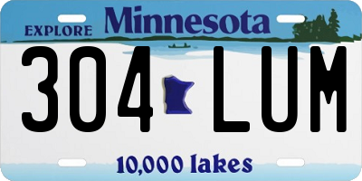 MN license plate 304LUM
