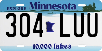 MN license plate 304LUU