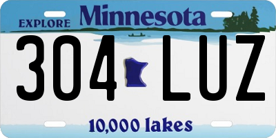 MN license plate 304LUZ