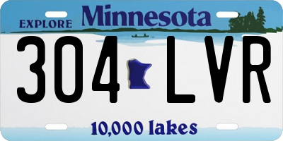 MN license plate 304LVR