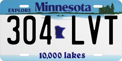 MN license plate 304LVT