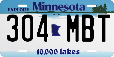 MN license plate 304MBT
