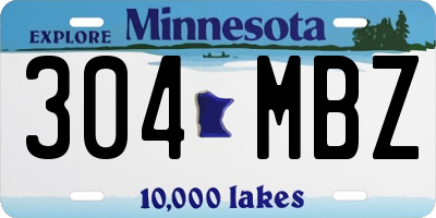 MN license plate 304MBZ