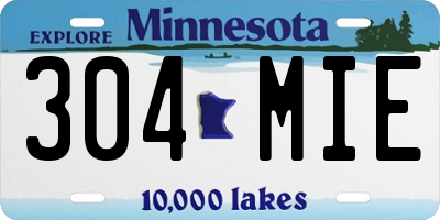 MN license plate 304MIE