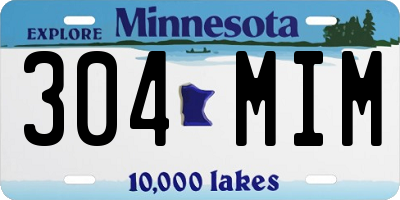 MN license plate 304MIM