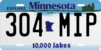 MN license plate 304MIP