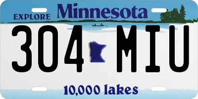 MN license plate 304MIU