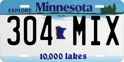 MN license plate 304MIX