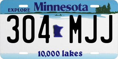 MN license plate 304MJJ