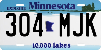 MN license plate 304MJK