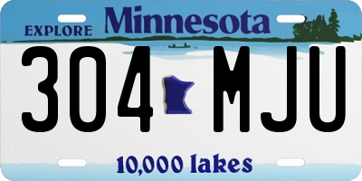 MN license plate 304MJU