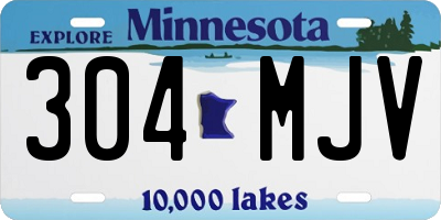 MN license plate 304MJV