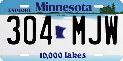 MN license plate 304MJW