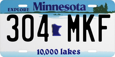 MN license plate 304MKF