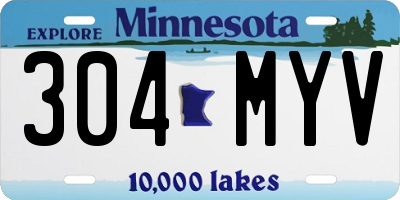 MN license plate 304MYV