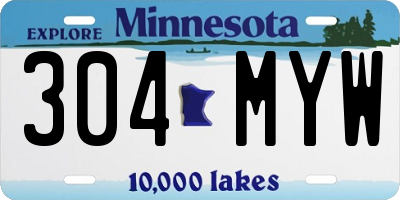 MN license plate 304MYW