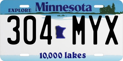 MN license plate 304MYX