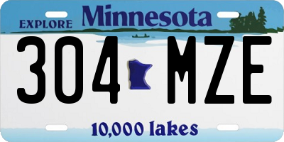 MN license plate 304MZE