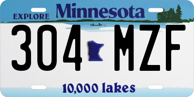MN license plate 304MZF