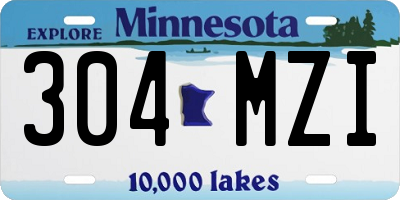 MN license plate 304MZI