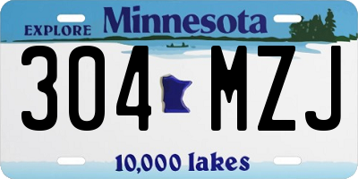 MN license plate 304MZJ