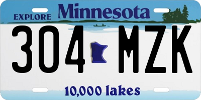 MN license plate 304MZK