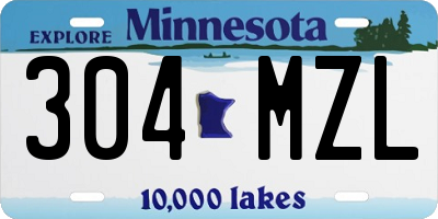 MN license plate 304MZL