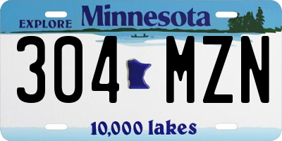 MN license plate 304MZN