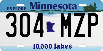 MN license plate 304MZP
