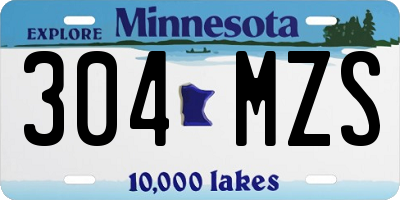 MN license plate 304MZS