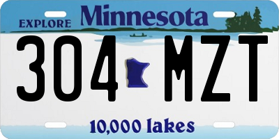 MN license plate 304MZT