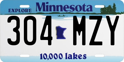 MN license plate 304MZY
