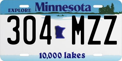 MN license plate 304MZZ