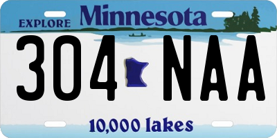MN license plate 304NAA
