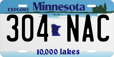 MN license plate 304NAC