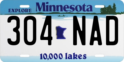 MN license plate 304NAD
