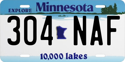 MN license plate 304NAF