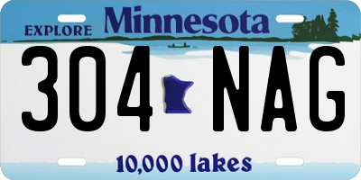 MN license plate 304NAG