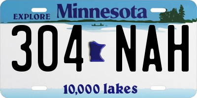 MN license plate 304NAH