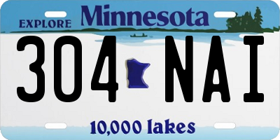 MN license plate 304NAI