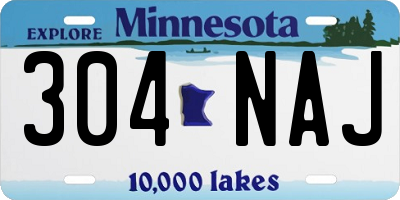MN license plate 304NAJ