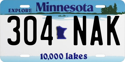 MN license plate 304NAK