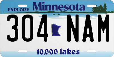 MN license plate 304NAM