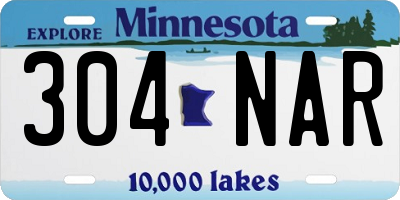 MN license plate 304NAR