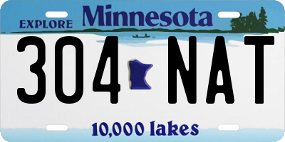 MN license plate 304NAT