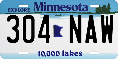 MN license plate 304NAW